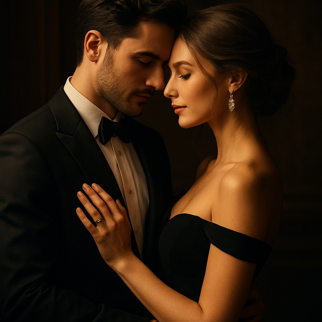 A couple embracing